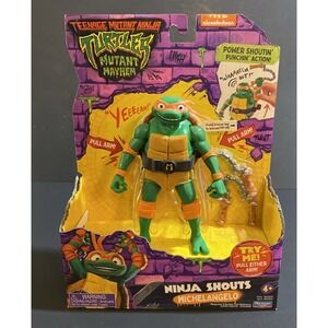 Mutant Mayhem 5.5" Michelangelo Deluxe Ninja Shouts Figure by Playmates Toys